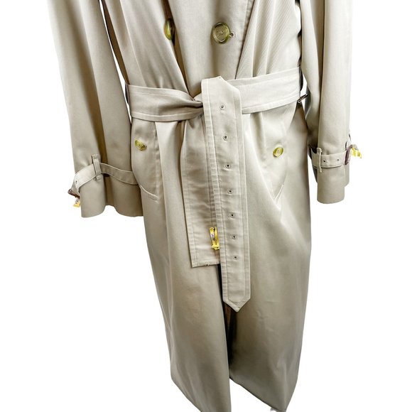 Vintage Burberry Trench Coat Classic Tan Double Breasted 48L (US 14 or XL) - Picture 10 of 16